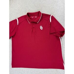 Oklahoma Sooners Antigua Stitched Logo Campus Polo Shirt (Men's 2XL) Crimson